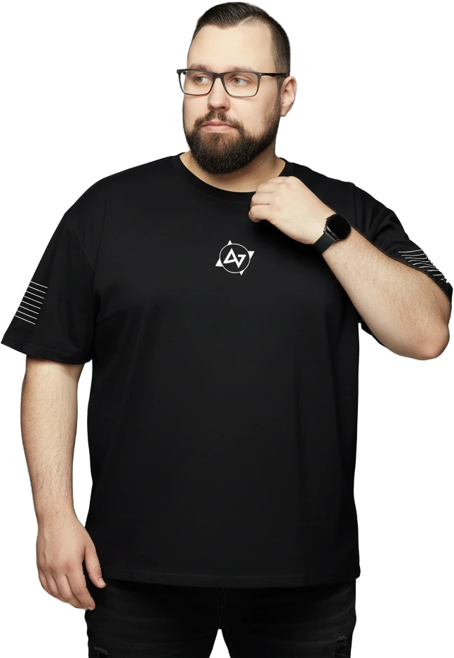 C0PY im schwarzen ACTIVATED-Shirt